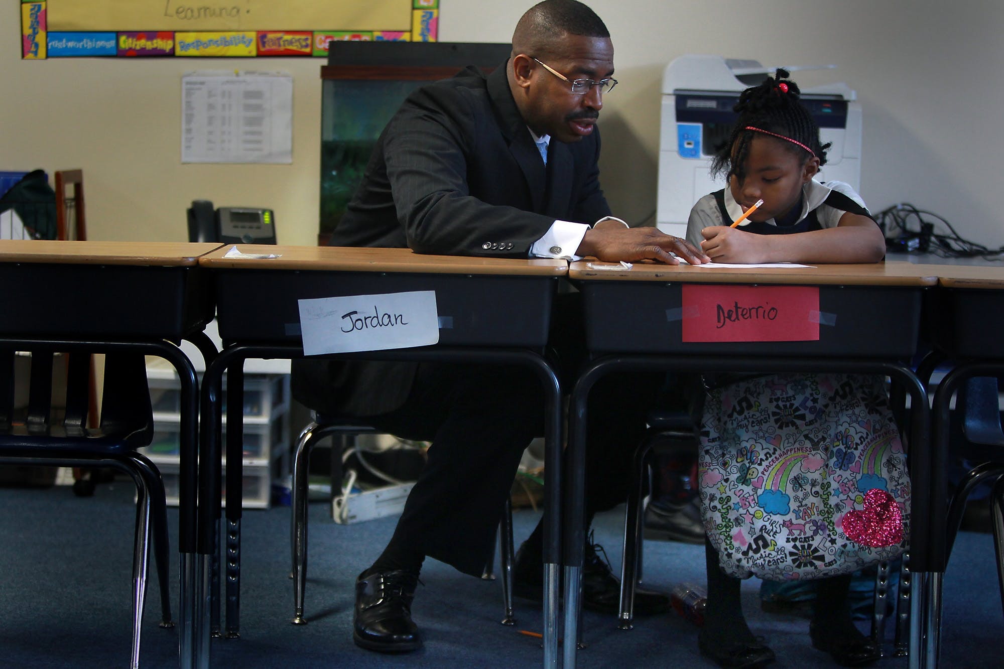 Eric Mahmoud and a student at The Best Academy