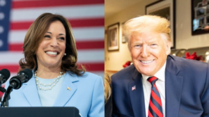 Kamala Harris (D) and Donald Trump (R)